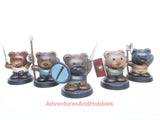 Fantasy Miniature Bear Adventurers Band B1 D&D Painted Conversion Set of 5