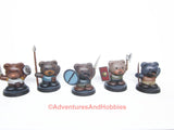 Fantasy Miniature Bear Adventurers Band B1 D&D Painted Conversion Set of 5
