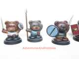 Fantasy Miniature Bear Adventurers Band B1 D&D Painted Conversion Set of 5