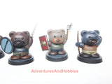 Fantasy Miniature Bear Adventurers Band B1 D&D Painted Conversion Set of 5