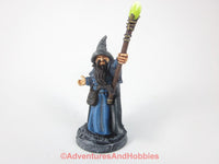 Fantasy Miniature Wizard with Staff 226 Casting Spell Painted Bones D&D 25-28mm