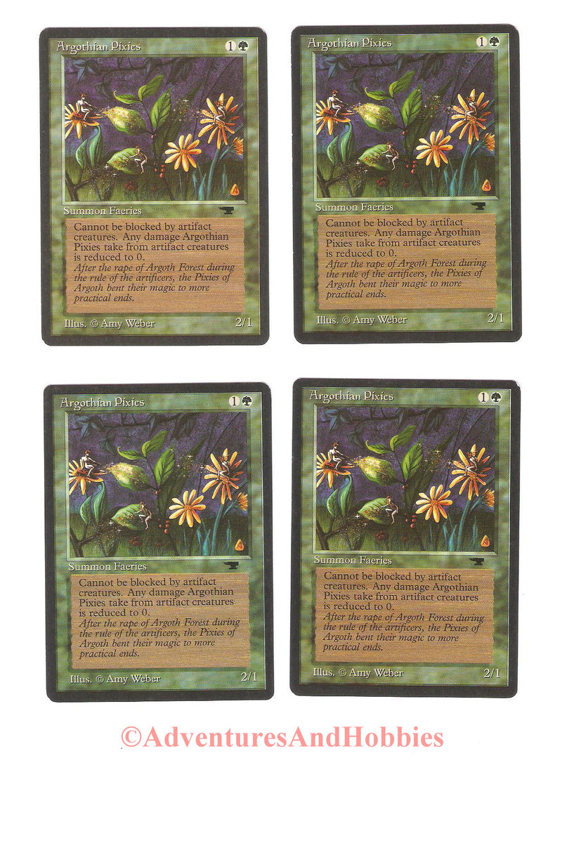 Magic the Gathering MTG Argothian Pixies Antiquities Lot x4 Light Play –  Adventures And Hobbies