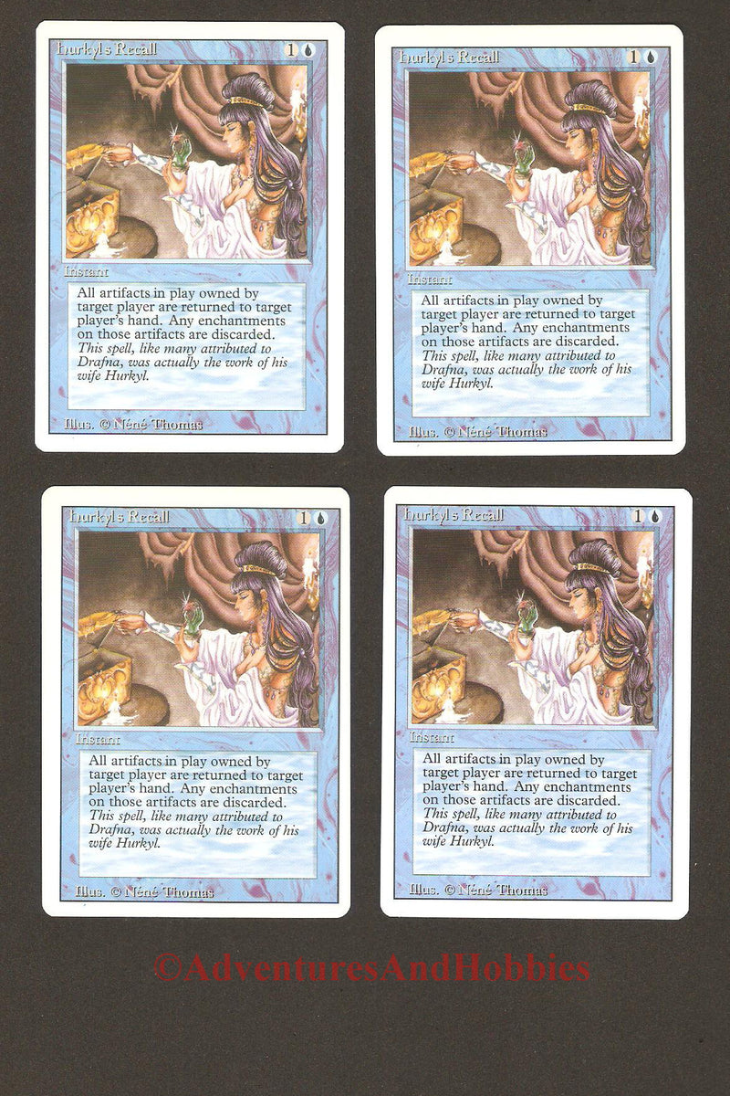 Magic the Gathering MTG Hurkyls Recall Revised Lot x4 Light Play