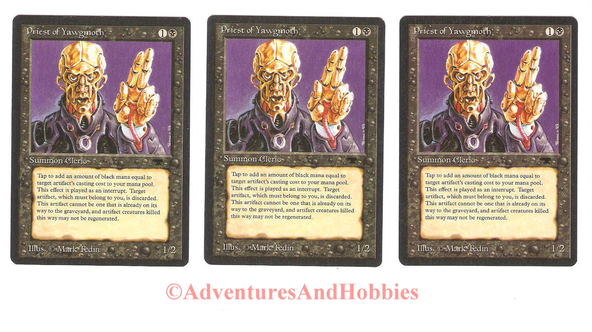 Magic the Gathering MTG Priest of Yawgmoth Antiquities Lot x3 Light Pl Adventures And Hobbies Magic the Gathering MTG Priest of Yawgmoth Antiquities Lot x3 Light Pl Adventures And Hobbies