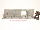 Style T584 Battle Damaged Straight Wall Section Ruin for 25-28mm Scale Miniature War Games.