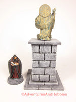 Miniature Deity Statue On Stone Pillar T615 Wargame Terrain Fantasy D&D 40K