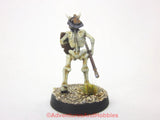 Fantasy Miniature Skeleton Warrior Spear 451 D&D Monster Painted 28mm Plastic Kitbash