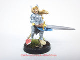 Fantasy Miniature Female Elf Warrior With 2-Handed Sword 455 Painted D&D 28mm Metal