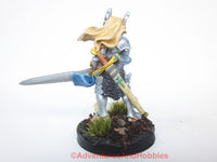 Fantasy Miniature Female Elf Warrior With 2-Handed Sword 455 Painted D&D 28mm Metal