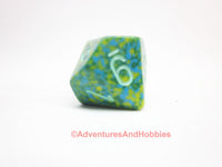 Chessex Speckled Sea Foam Dice D10 OOP 1999 Vintage D&D RPG