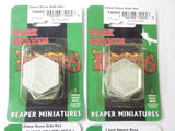 Reaper Fantasy Stone Side Hex & Square Bases Lot of 4 On Card Metal 25mm BS1