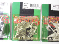 Reaper Fantasy Miniatures Large Demons Lot of 3 On Card Metal 25mm DE1