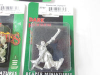Reaper Fantasy Miniatures Enemies and Monsters Lot of 5 On Card Metal 25mm EV3