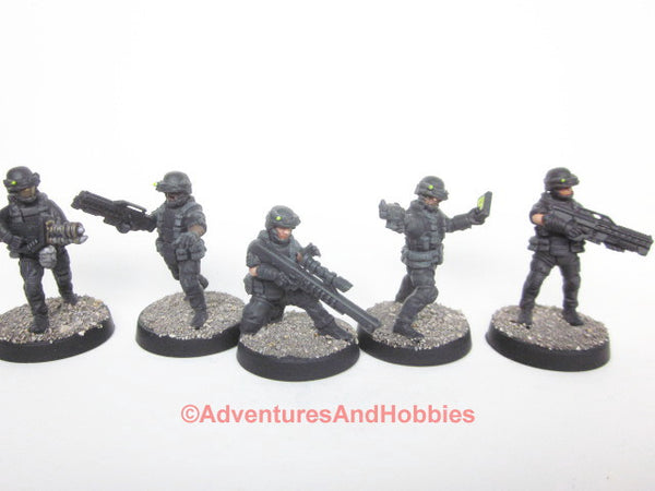 Call of Cthulhu Delta Green Cleaners Team of 5 Minis G303 Stargrave Five Parsecs 28mm Kitbash