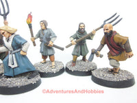 Village Mob Pitchforks Torches G501 Lot of 6 Horror Pulp Painted 28mm Kitbash