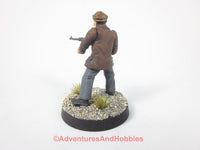 Miniature  Pulp Henchman German Agent With SMG 122 Plastic Painted 28mm