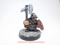 Fantasy Miniature Dwarven Adventurer Warrior With Axe 124 Painted D&D 28mm Metal