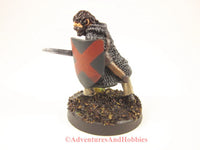 Fantasy Miniature Warrior With Sword Shield 222 Painted D&D 25mm