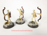 Fantasy Miniature D&D Undead Skeleton Archers Lot of 3 L232 Reaper Metal Painted