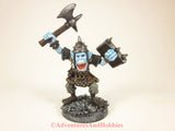 Fantasy miniature ice orc warrior with axe 25-28mm scale figure for wargames and role-playing games.