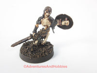 Fantasy Miniature Skeleton Warrior with Sword Rising From Ground 435 Painted