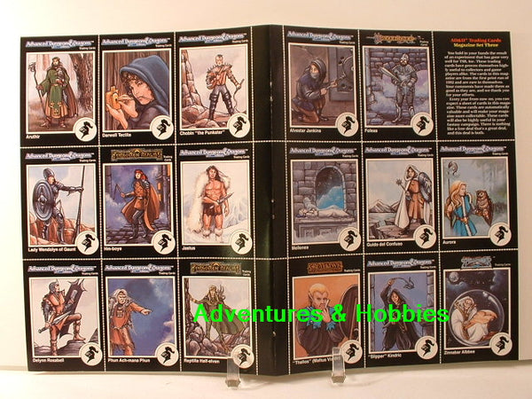 TSR AD&D 1992 fantasy trading card magazine set #3 uncut sheet from Dungeon magazine.