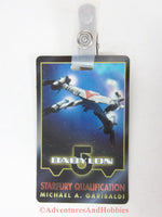 Babylon 5 Michael A. Garibaldi Starfury Qualification Identification Card ID Badge