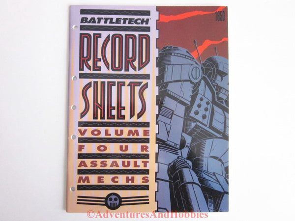 BattleTech Record Sheets Vol 4 Assault Mechs FASA 1650