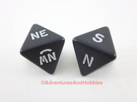 Compass Direction Dice One Pair Set of 2 for Role-Playing Games