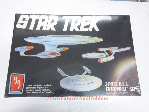 Star Trek USS Enterprise 3 Ship Set Model Kit AMT Ertl 6618 OOP EB 1/2500