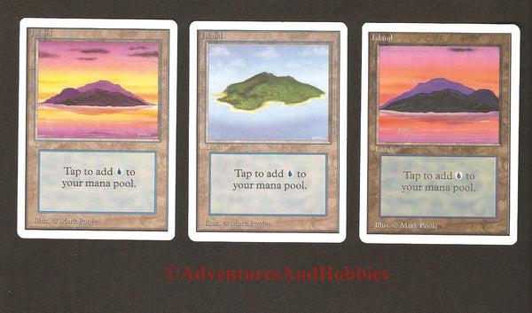 Magic the Gathering MTG Land Islands Unlimited Set of 3 Light Play CCG 228AS Magic the Gathering MTG Land Islands Unlimited Set of 3 Light Play CCG 228AS