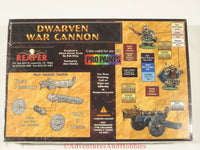 Fantasy Miniature Dwarven War Cannon Reaper 10008 Box Unpainted D&D 25mm