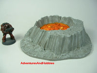Miniature Volcano Lava Pool S124 Wargame Terrain Fantasy D&D Warhammer 40K