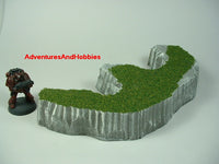 Miniature Wargame Terrain Grassy Hill Rocky Edge S154 Warhammer 40K D&D