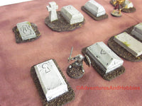 Wargame Terrain Graveyard Set of 7 Pieces SL110 Fantasy Horror Miniature Graves