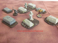 Wargame Terrain Graveyard Set of 6 Pieces SL111 Fantasy Horror Miniature Graves