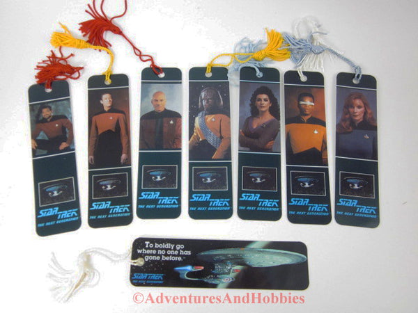 Star Trek TNG Tasseled Bookmarks Lot of 8 Piacard Riker Data Worf More 108DU