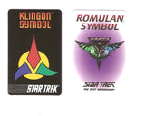 Star Trek Klingon and Romulan Symbol Data Cards Lot of 2 1994