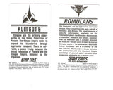 Star Trek Klingon and Romulan Symbol Data Cards Lot of 2 1994 BS