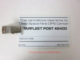 Star Trek Deep Space Nine OPS Pass Identification Card ID Badge Cosplay 1993 BQ