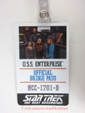 Star Trek TNG USS Enterprise Official Bridge Pass Identification Card ID Badge 1992 BQ