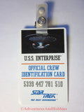 Star Trek TNG USS Enterprise Official Crew Identification Card ID Badge