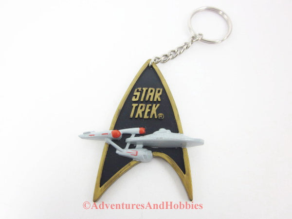 Star Trek Classic Enterprise NCC 1701 Logo Key Chain 1991 Rubber Keychain