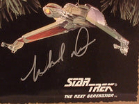 Star Trek TNG Klingon Bird of Prey Ornament With Lights Signed Box Michael Dorn 