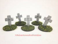 Wargame Terrain Gravestone T1379 Grass Base Miniature Scenery Horror