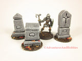 Wargame Terrain Graveyard Monuments Set of 3 T1520 Fantasy D&D Horror Scenery 40K