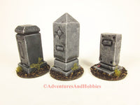 Wargame Terrain Graveyard Monuments Set of 3 T1543 Fantasy D&D Horror Scenery 40K