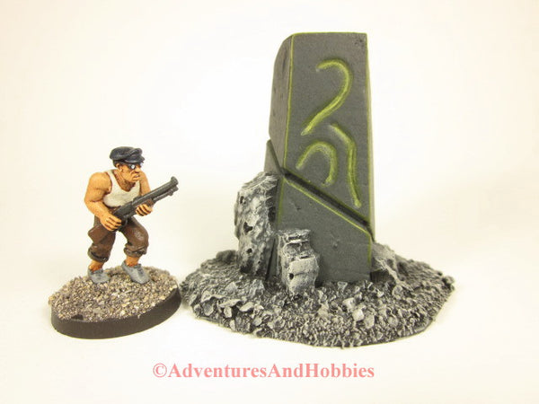 Call of Cthulhu Stone Monument T1572 War Game Terrain for 25-28mm scale miniature war games and role-playing games.