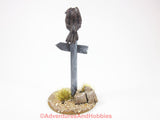 Wargame Scenery Road Sign Post With Vulture T1595 25-28mm Post Apocalypse