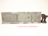 Style T587 Battle Damaged Straight Wall Section Ruin for 25-28mm Scale Miniature War Games.